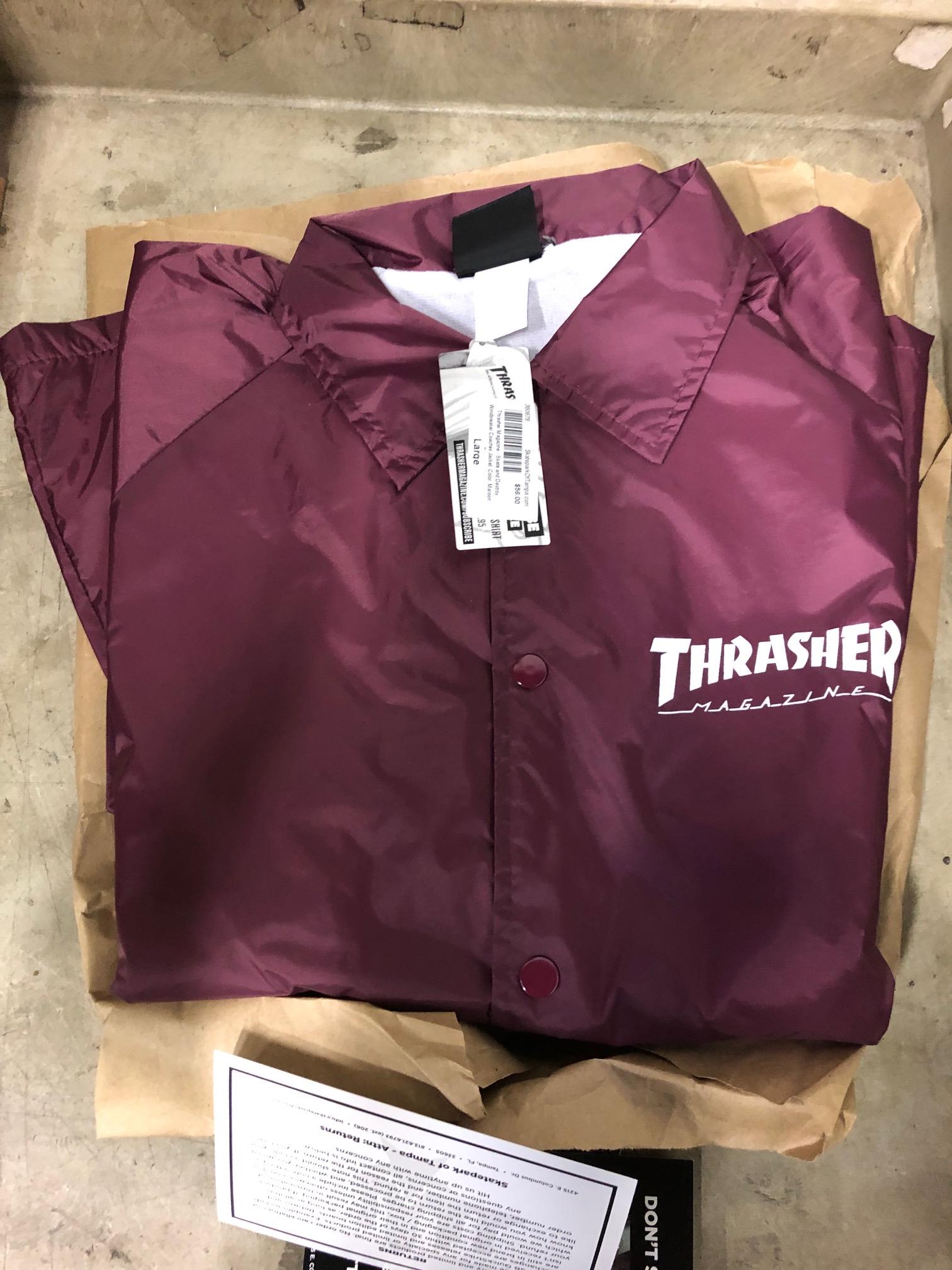 Box With 4 Pair Vans Shoes And A Thrasher Magazine Windbreaker