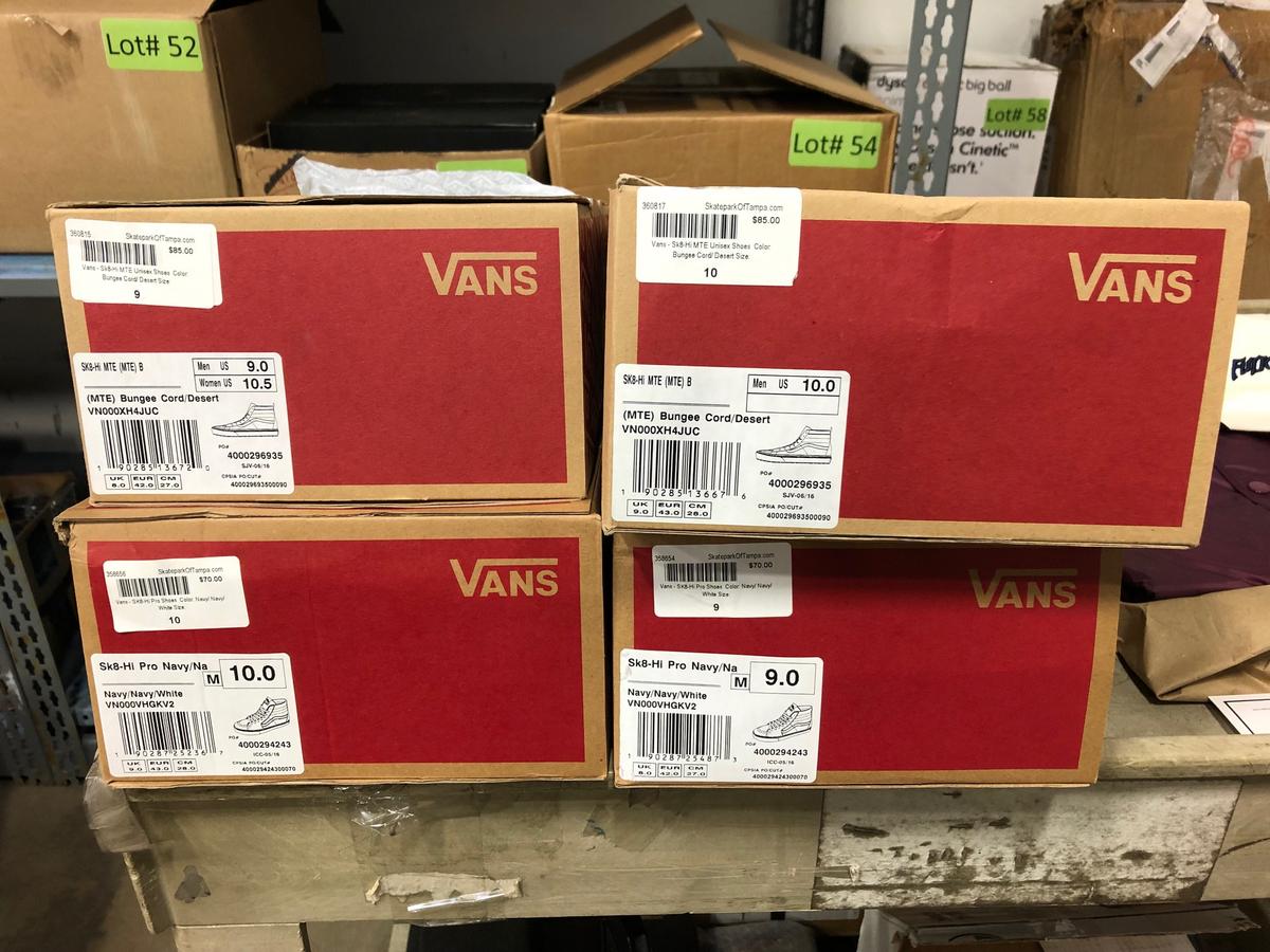 Box With 4 Pair Vans Shoes And A Thrasher Magazine Windbreaker