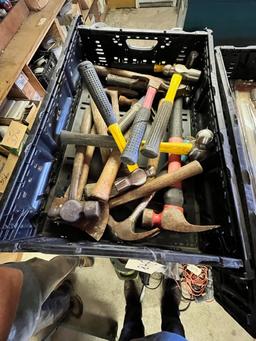 BOX OF MISCELLANEOUS HAMMERS