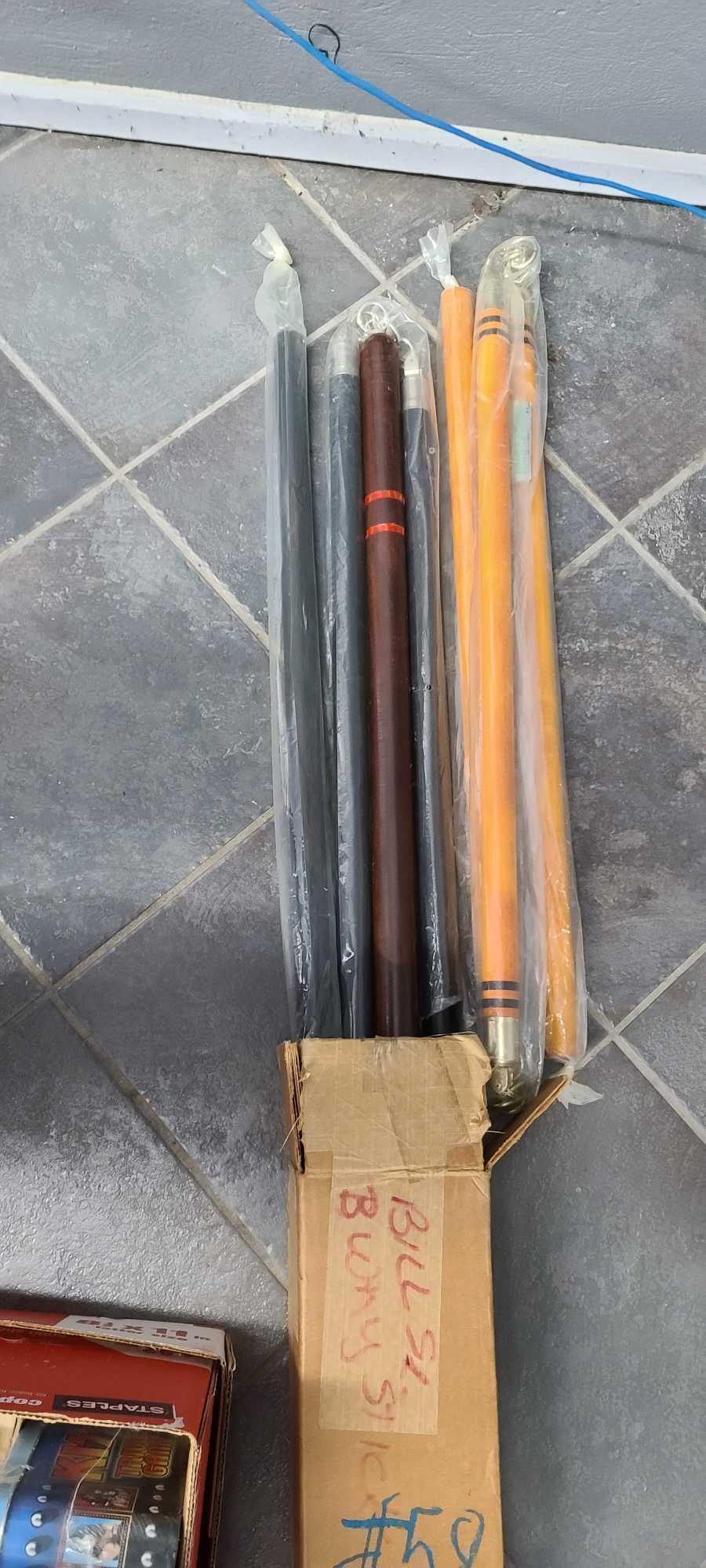 Box w/Billiard Sticks