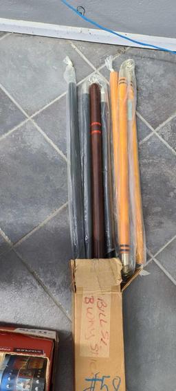 Box w/Billiard Sticks