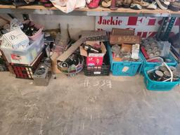 Lot w/Household Items, Baking Pans, Glasses Etc. (Shelf Not Included)