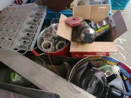 Lot w/Household Items, Baking Pans, Glasses Etc. (Shelf Not Included)
