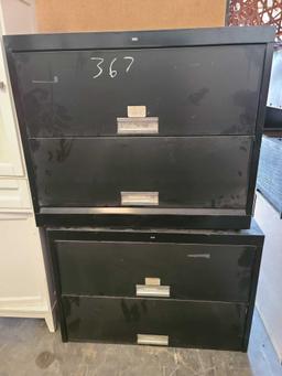 Lot w/(2) Wide File Cabinets & White Cabinet
