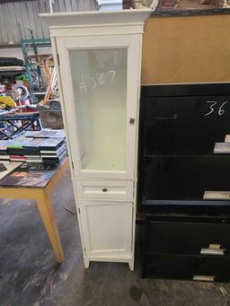 Lot w/(2) Wide File Cabinets & White Cabinet