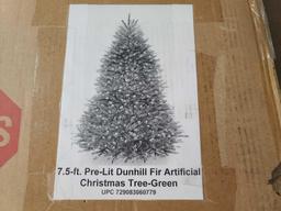 National Tree Company 7.5' Pre-Lit Dunhill Slim Christmas Tree