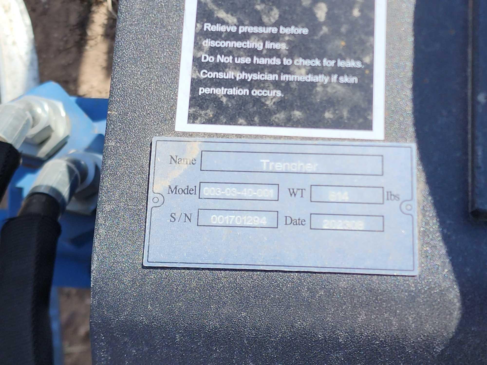 2023 Unused Greatbear Skid Steer Trencher Model 003-03-40-001