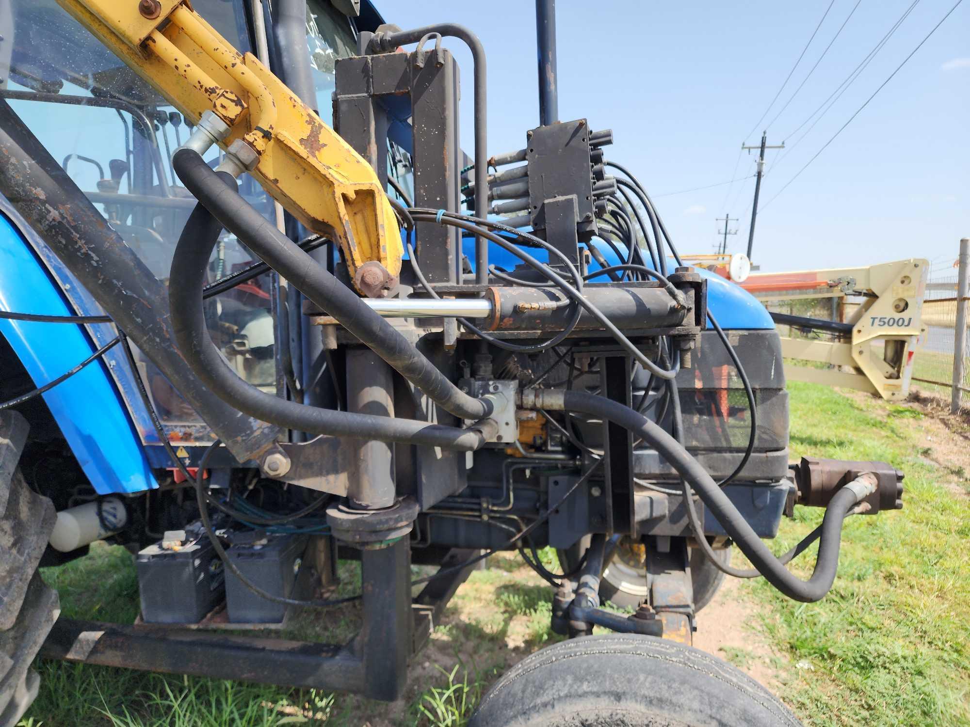 New Holland Model TS100 Tractor w/Shredder and Boom Attachment, Srl. #05418