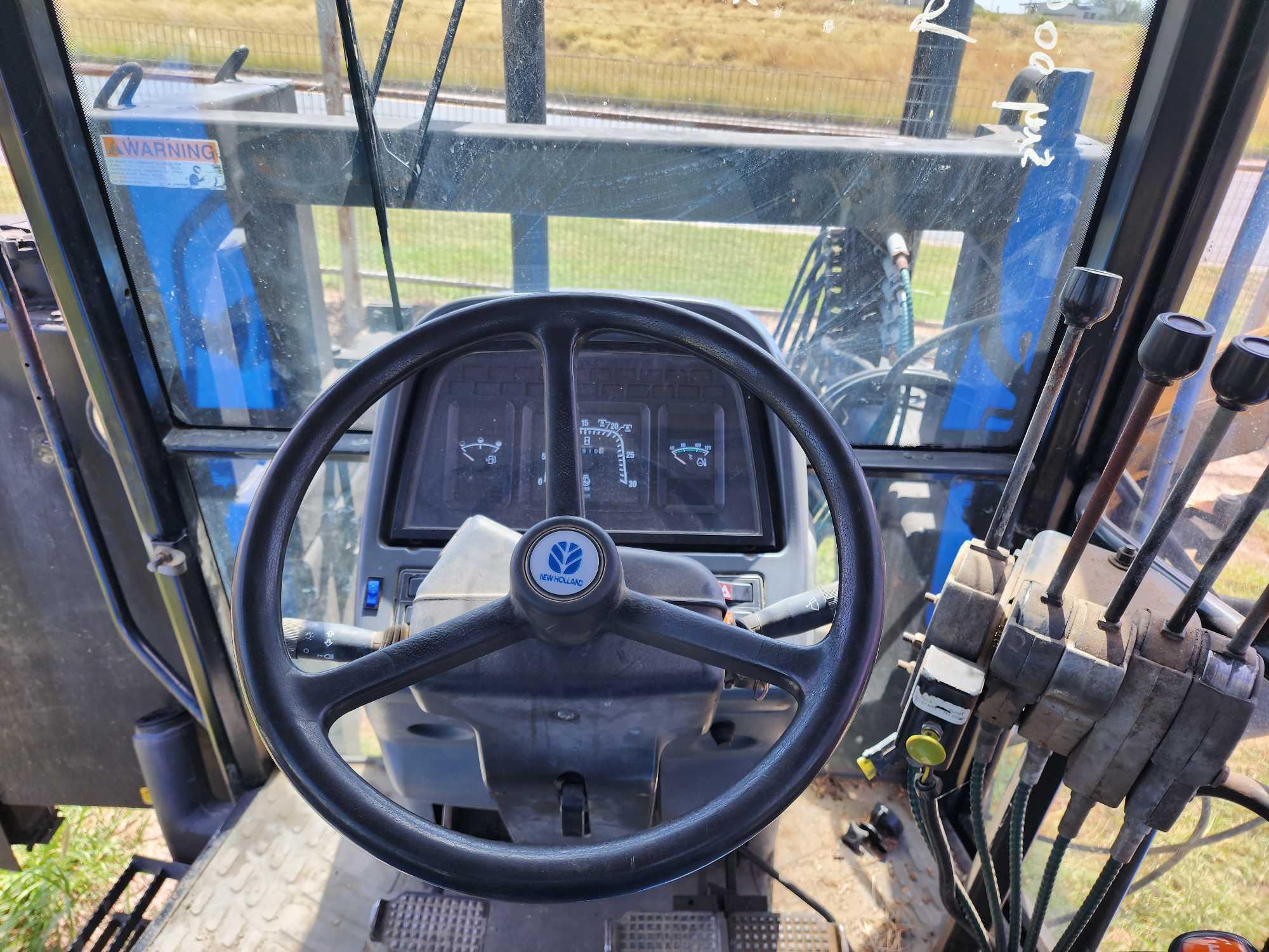 New Holland Model TS100 Tractor w/Shredder and Boom Attachment, Srl. #05418