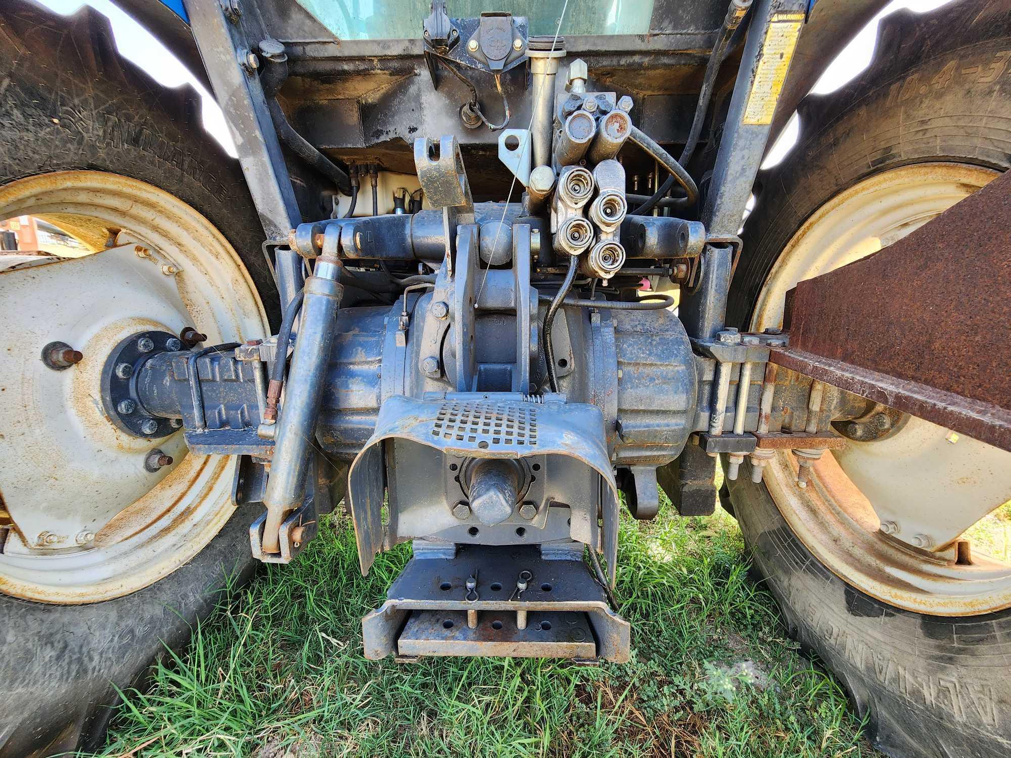 New Holland Model TS100 Tractor w/Shredder and Boom Attachment, Srl. #05418