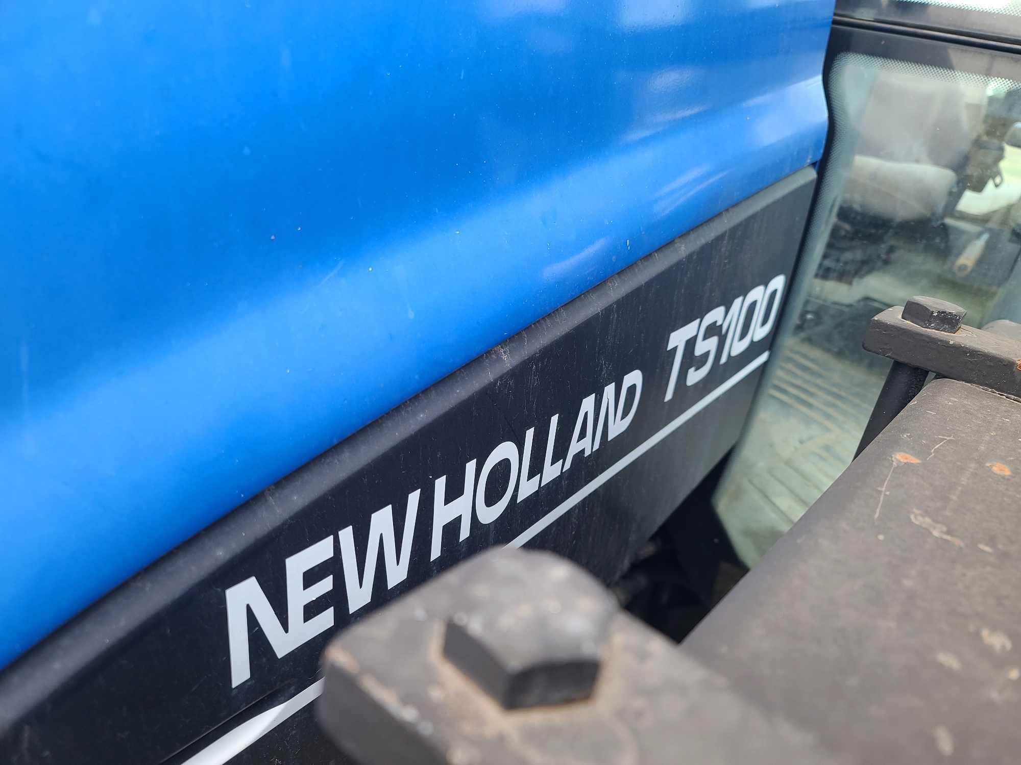 New Holland Model TS100 Tractor w/Shredder and Boom Attachment, Srl. #05418