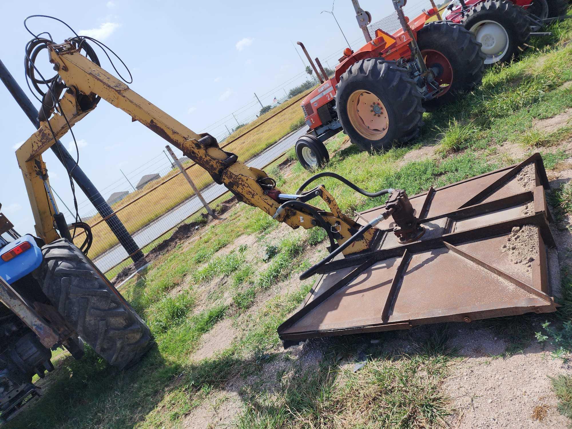 New Holland Model TS100 Tractor w/Shredder and Boom Attachment, Srl. #05418
