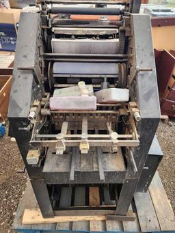 AB Dick 9910 Single Color Offset Printing Press, (1) Box w/ Printing Press Parts