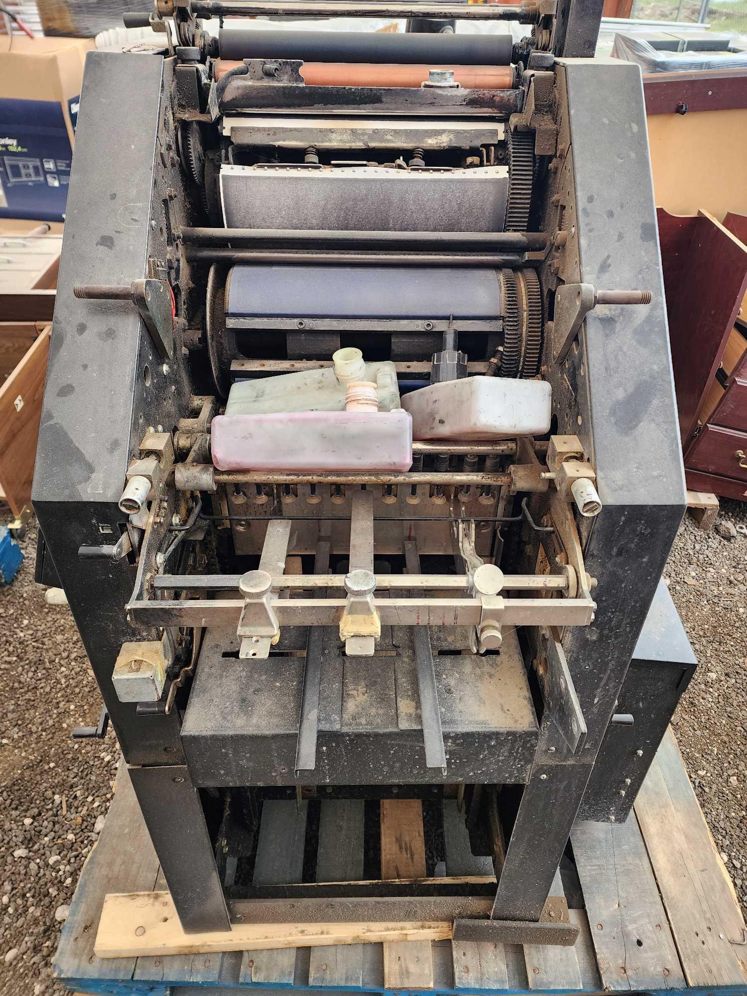 AB Dick 9910 Single Color Offset Printing Press, (1) Box w/ Printing Press Parts