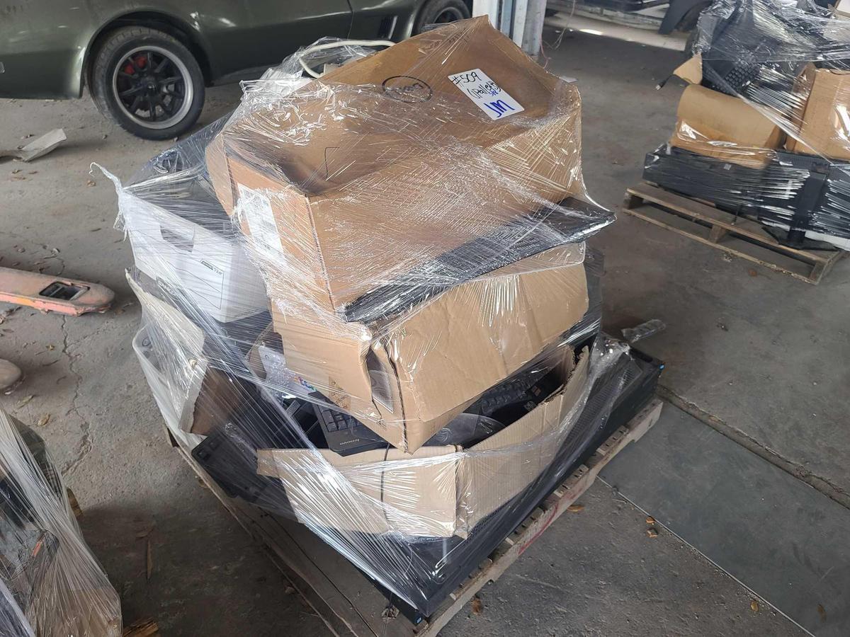 Pallet of Monitors, Keyboards, Misc. Electronics