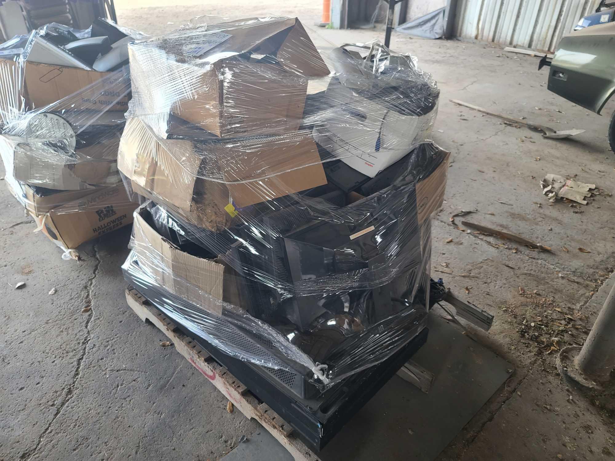 Pallet of Monitors, Keyboards, Misc. Electronics