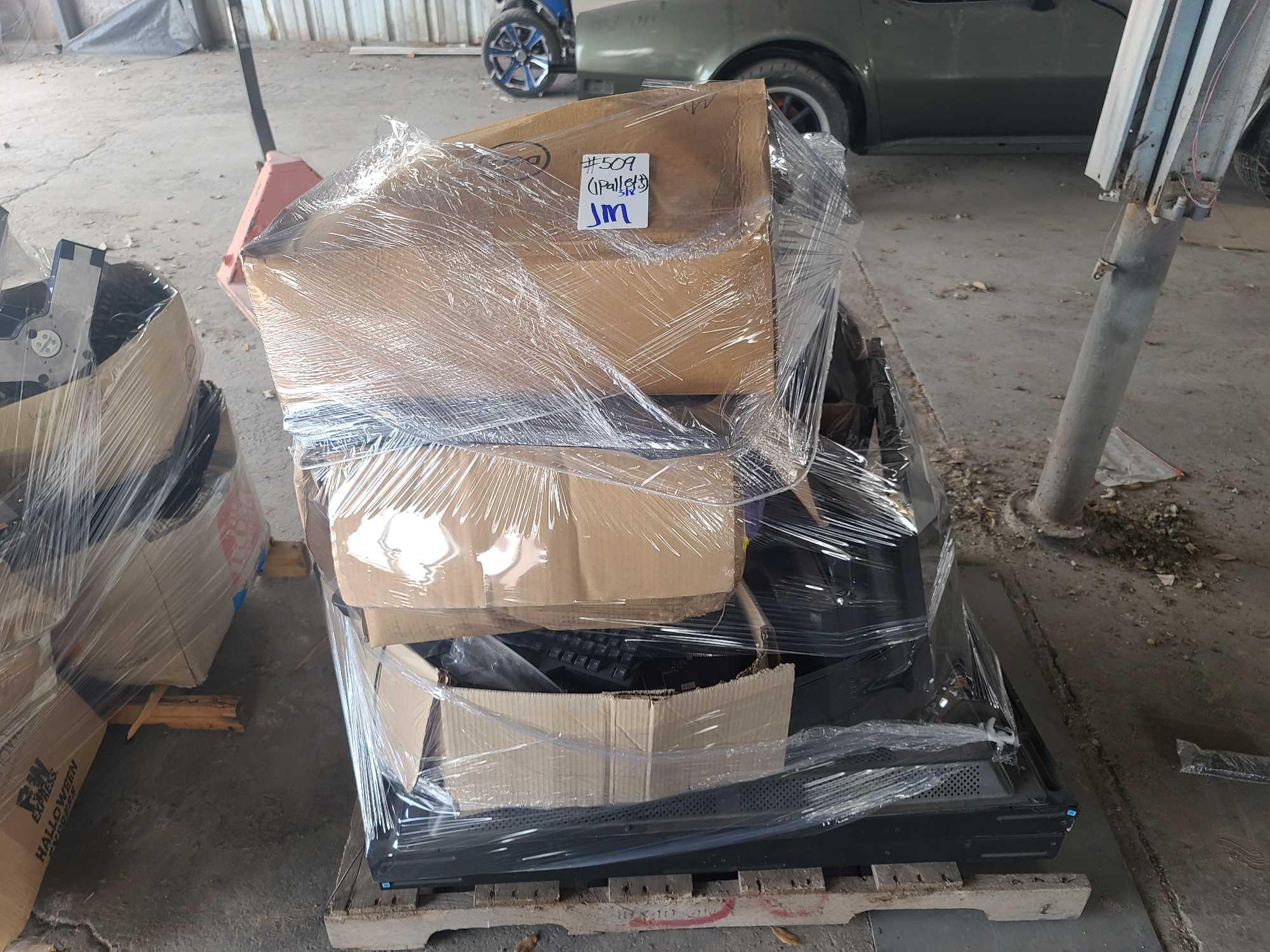 Pallet of Monitors, Keyboards, Misc. Electronics