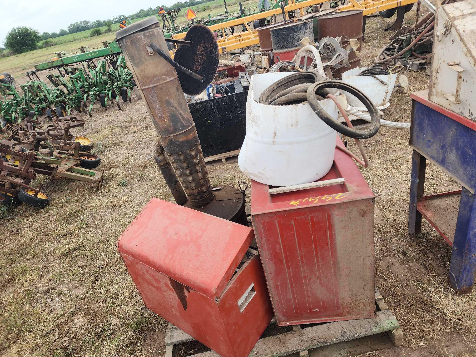 Group of Misc. Smudge Pot, Toolboxes, Work Cabinets, Etc.