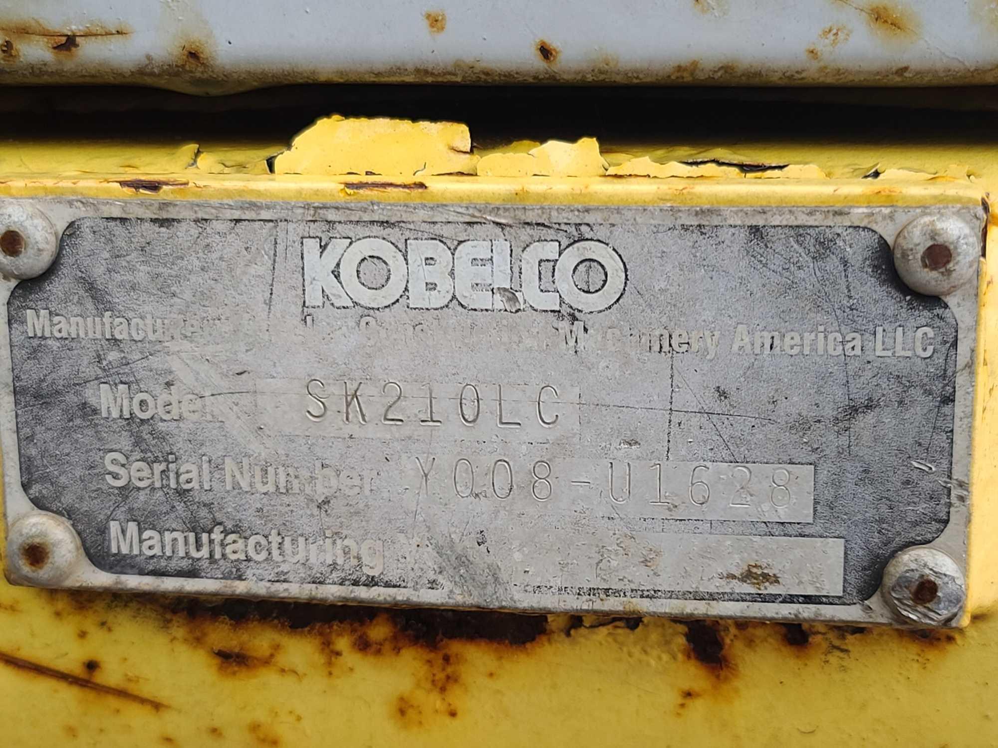 2008 Kobelco Excavator, Model SK210LC, Srl# Y008-U1628