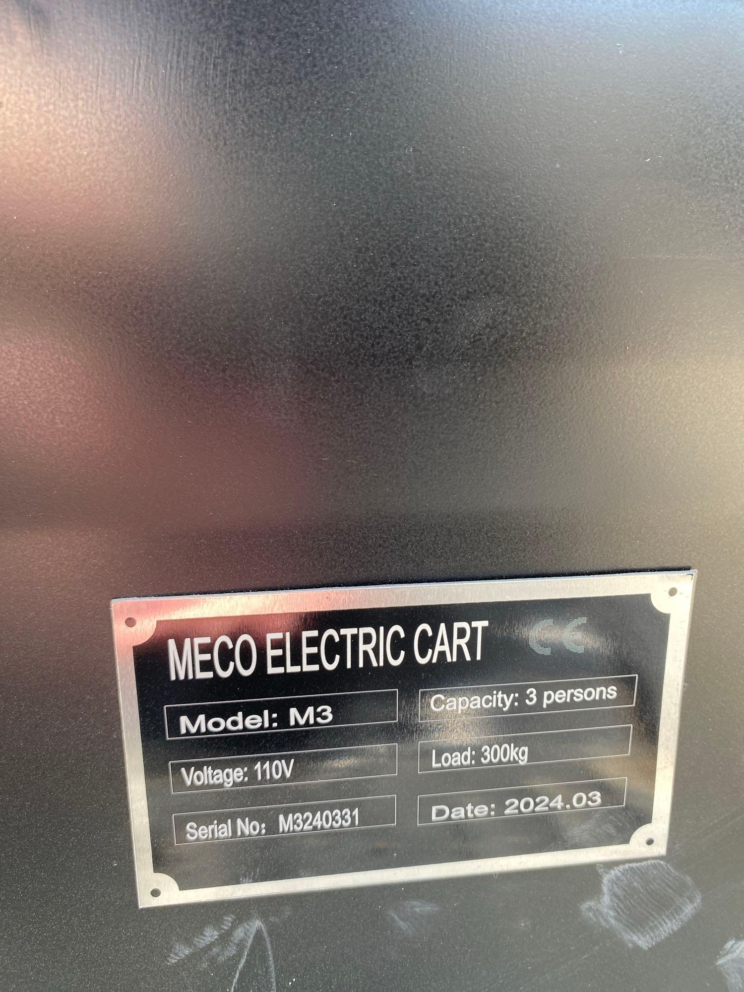 2024 Unused MECO M3 - 3 Seat Electric Cart