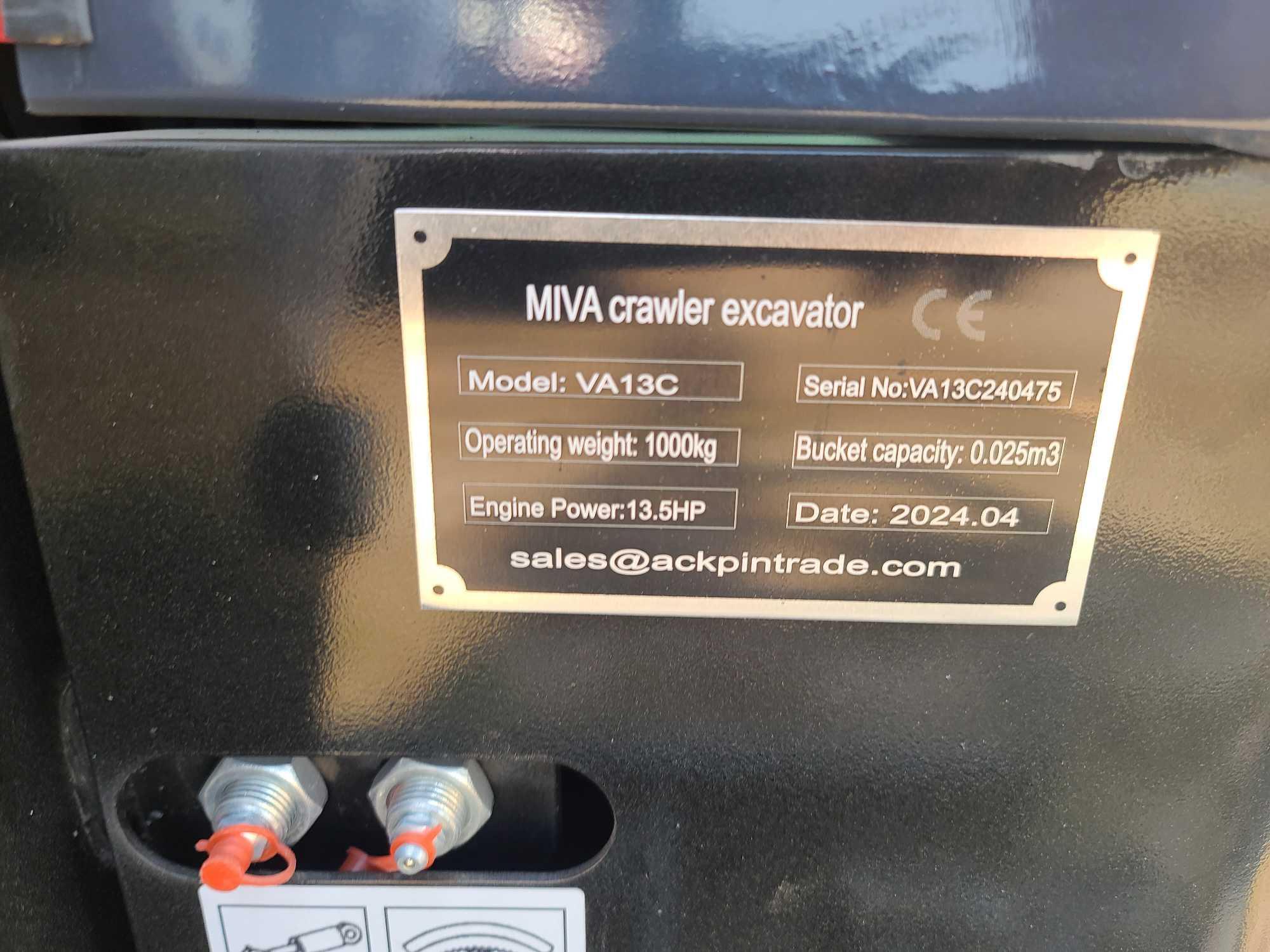2024 Unused MIVA Model VA13C Mini Crawler Excavator
