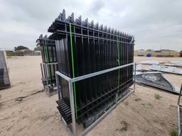 2024 Unused FENS Model FEN20 Galvanized Steel Fence, 20pcs. Fence Panels+21 Pcs. Posts w/Connectors