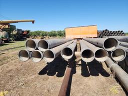 Group of Aluminum Irrigation Pipes on Flat-Bed 19'x8'5" Trailer19FT X 8FT 5IN.