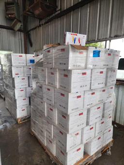 Boxes of Omar Powder-Free Vinyl Gloves on 2 Pallets