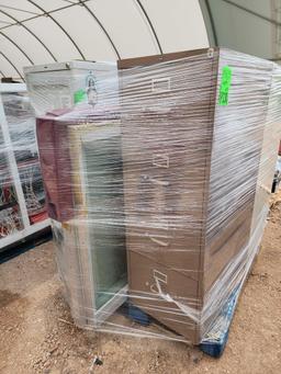 Group of File Cabinets, Wooden Plexiglass Frame