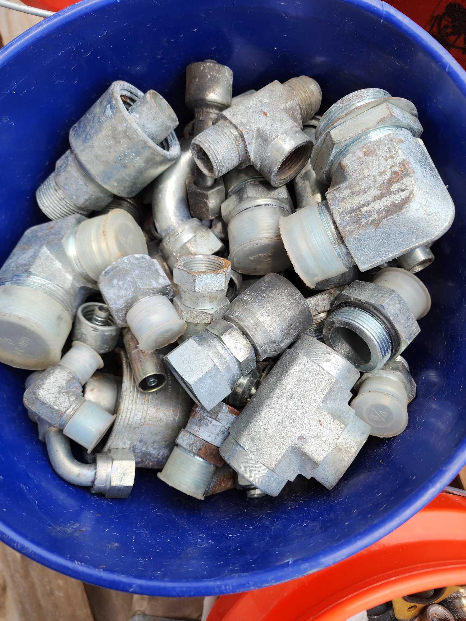 Group of Buckets w/Hydraulic Fittings