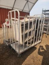 (1) Red Dolly Cart, (2) Stainless Steel Rolling Cart, (1) 3-Tier Plastic Cart, (1) 3-Tier Shelf Cart