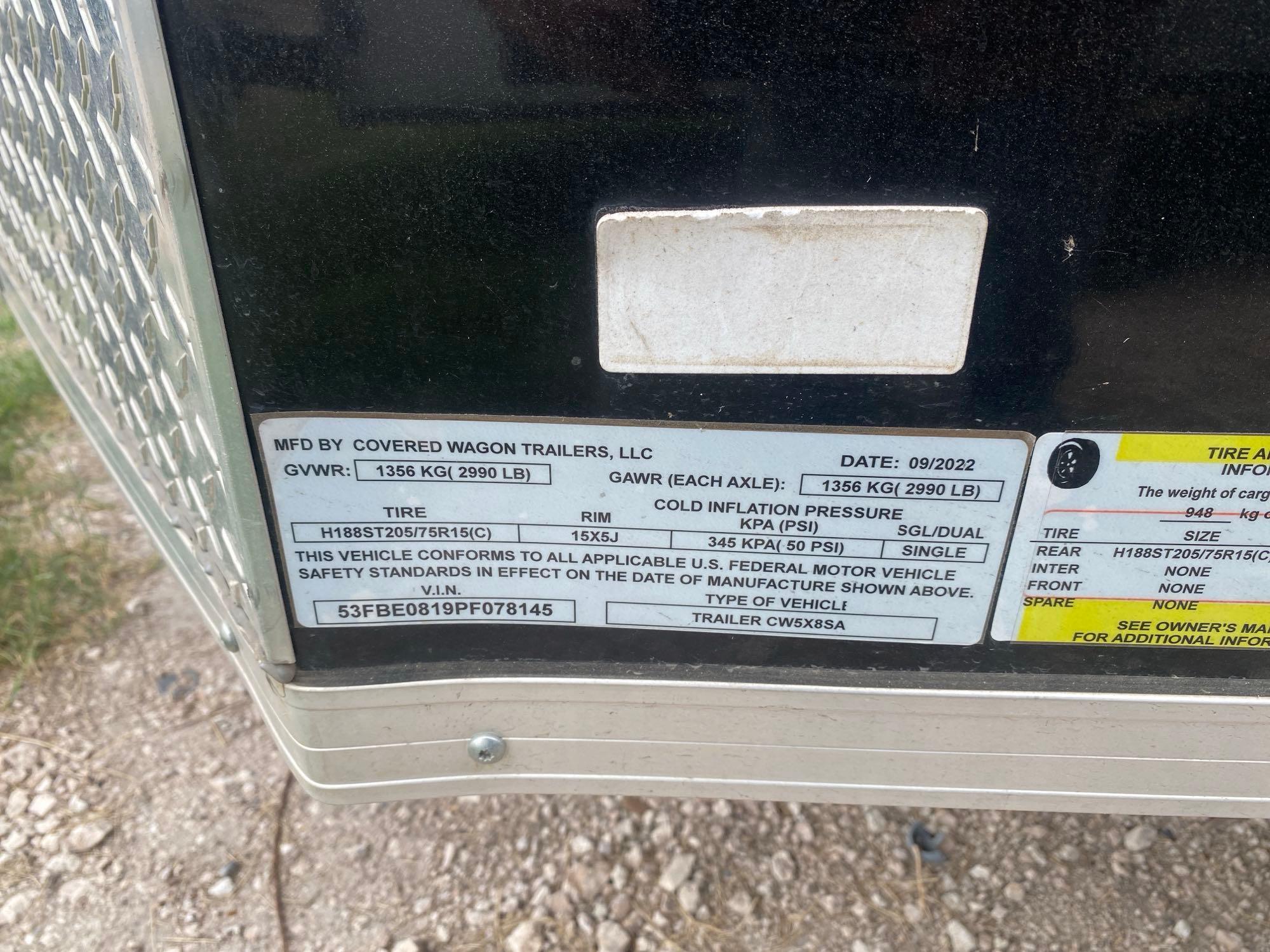 2023 Black Enclosed Trailer, VIN# 53FBE0819PF078145