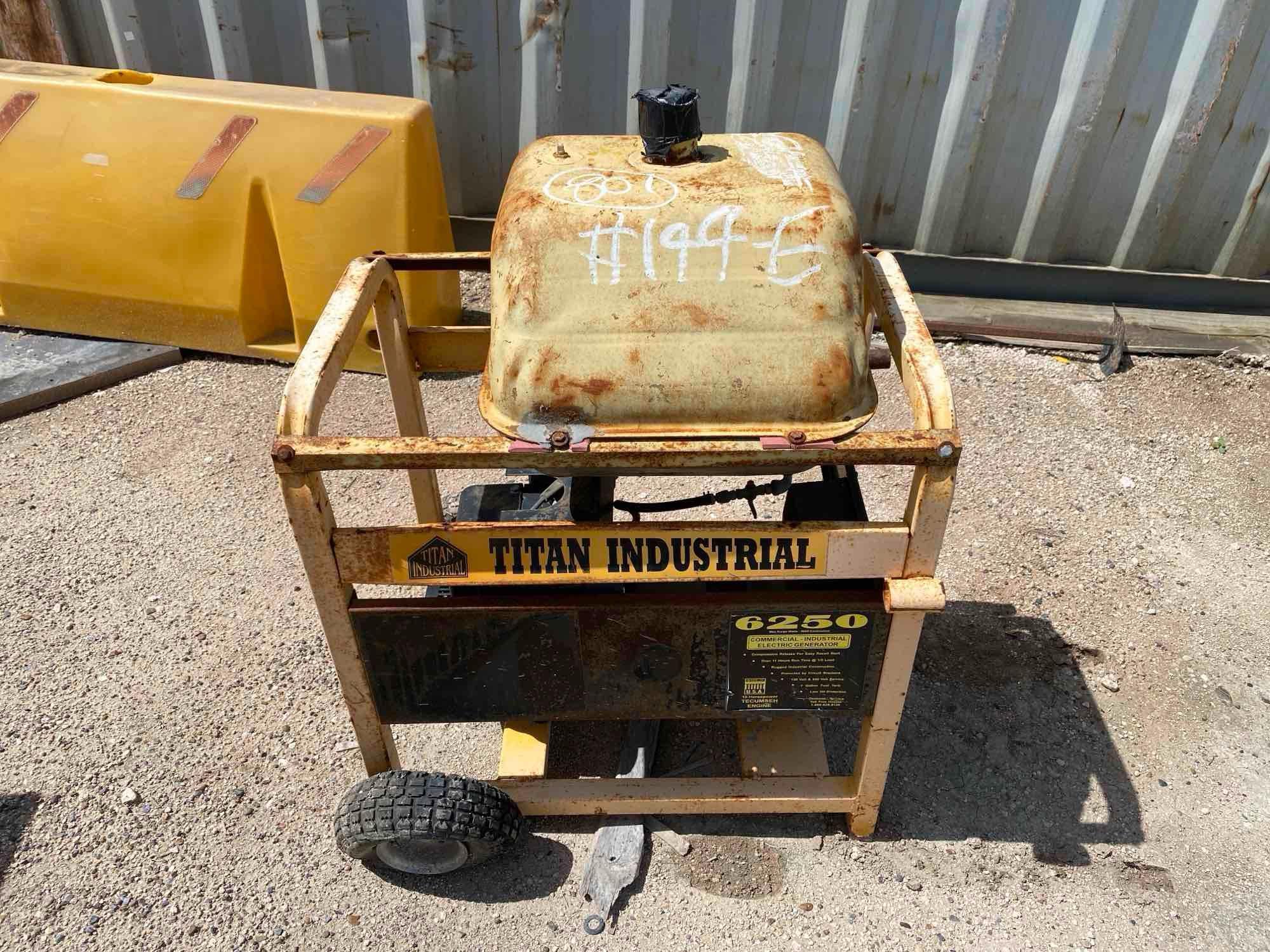 Titan Industrial Generator, Model: TG-6250, Srl# 17827