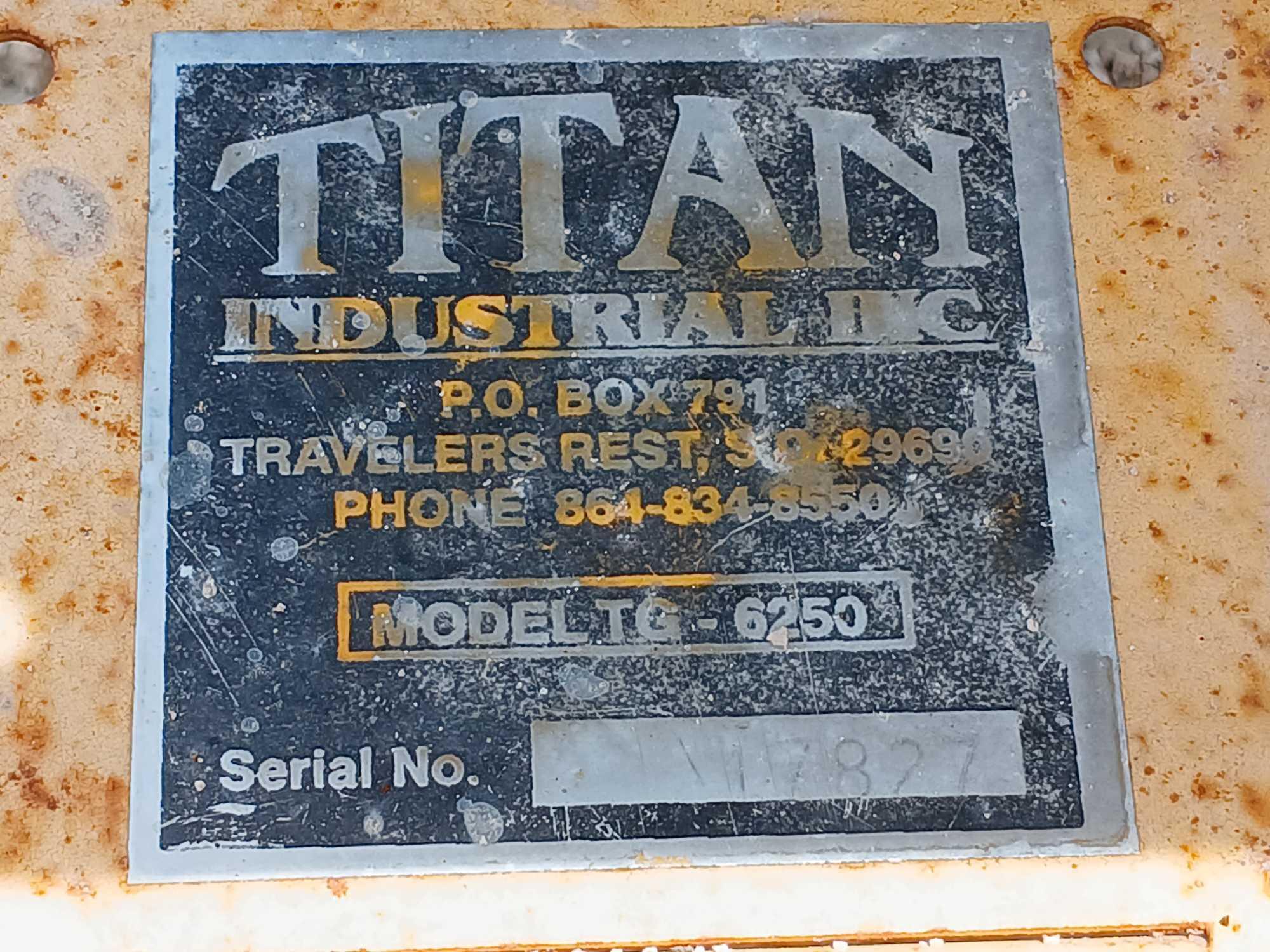 Titan Industrial Generator, Model: TG-6250, Srl# 17827