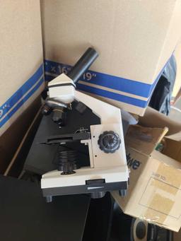 (1) Pallet w/ Microscope, To-Go Lunch Boxes, Pair of Sony Desktop Speakers, Children's Toys, Misc. I
