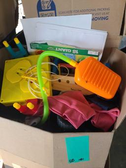 (1) Pallet w/ Microscope, To-Go Lunch Boxes, Pair of Sony Desktop Speakers, Children's Toys, Misc. I