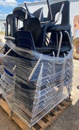 (1) Pallet w/ Blue Stackable Student Chairs