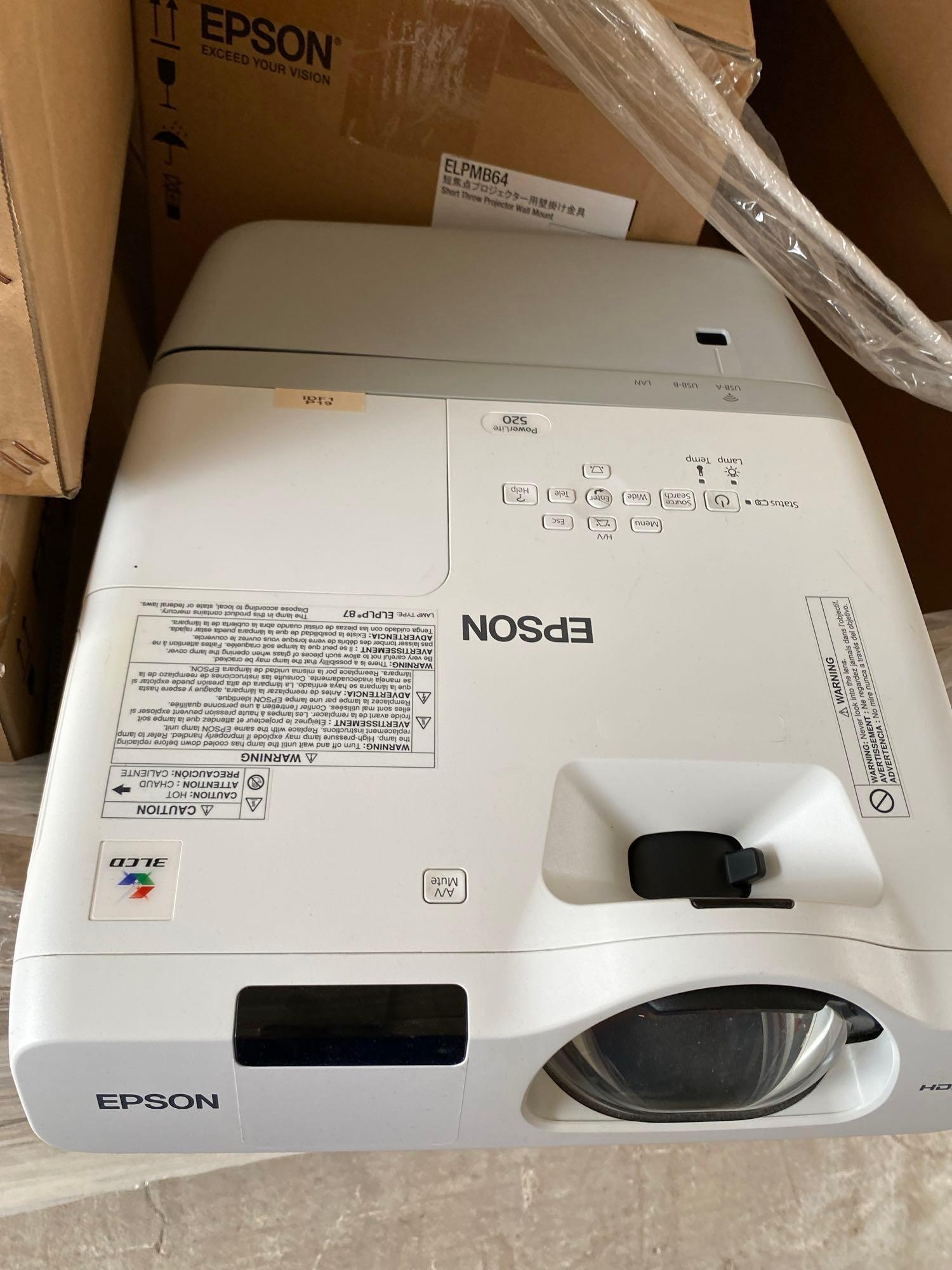 (1) Pallet w/ Epson...EB-L210SW PowerLite MultiLite Projectors and Short Throw Projector Wall Mounts