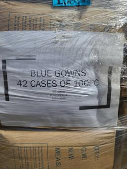 (1) Pallet w/ Box Blue Gowns