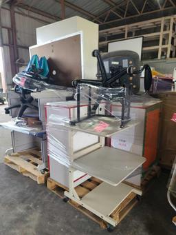 (2) Pallets w/ (3) Cabinets, (1) Bulletin Board, (1) White Board,etc.