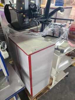 (2) Pallets w/ (3) Cabinets, (1) Bulletin Board, (1) White Board,etc.