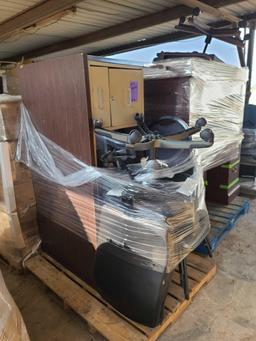 (2) Pallet w/ (3) Office Chairs, (3) Teacher Desks