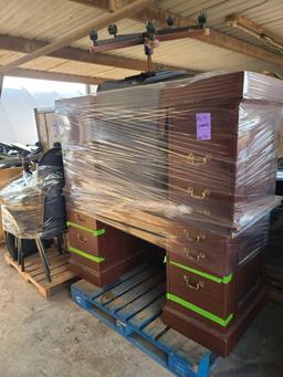 (2) Pallet w/ (3) Office Chairs, (3) Teacher Desks