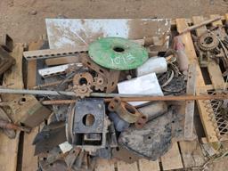(3) Pallets W/ Various Tractor Parts & Attachments, (Shafts, Hitch parts, etc.)