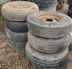 Group of Various Vehicle Tires & (1) Tire Rim