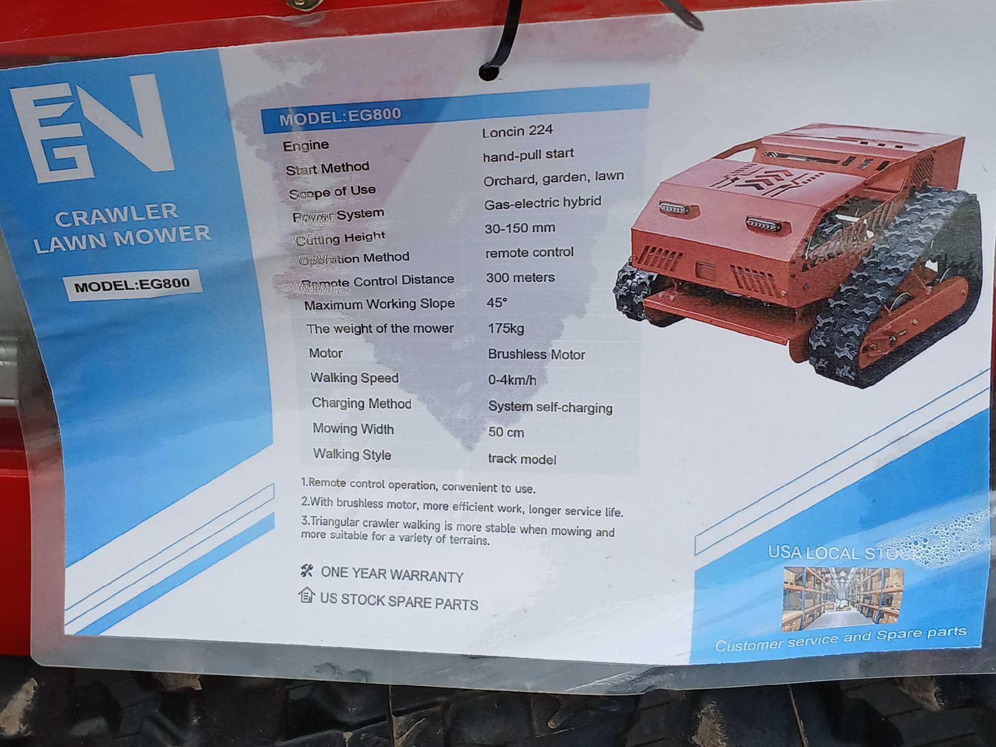 2024 Unused EGN EG800 Crawler Lawn Mower, Srl.#EG800240938
