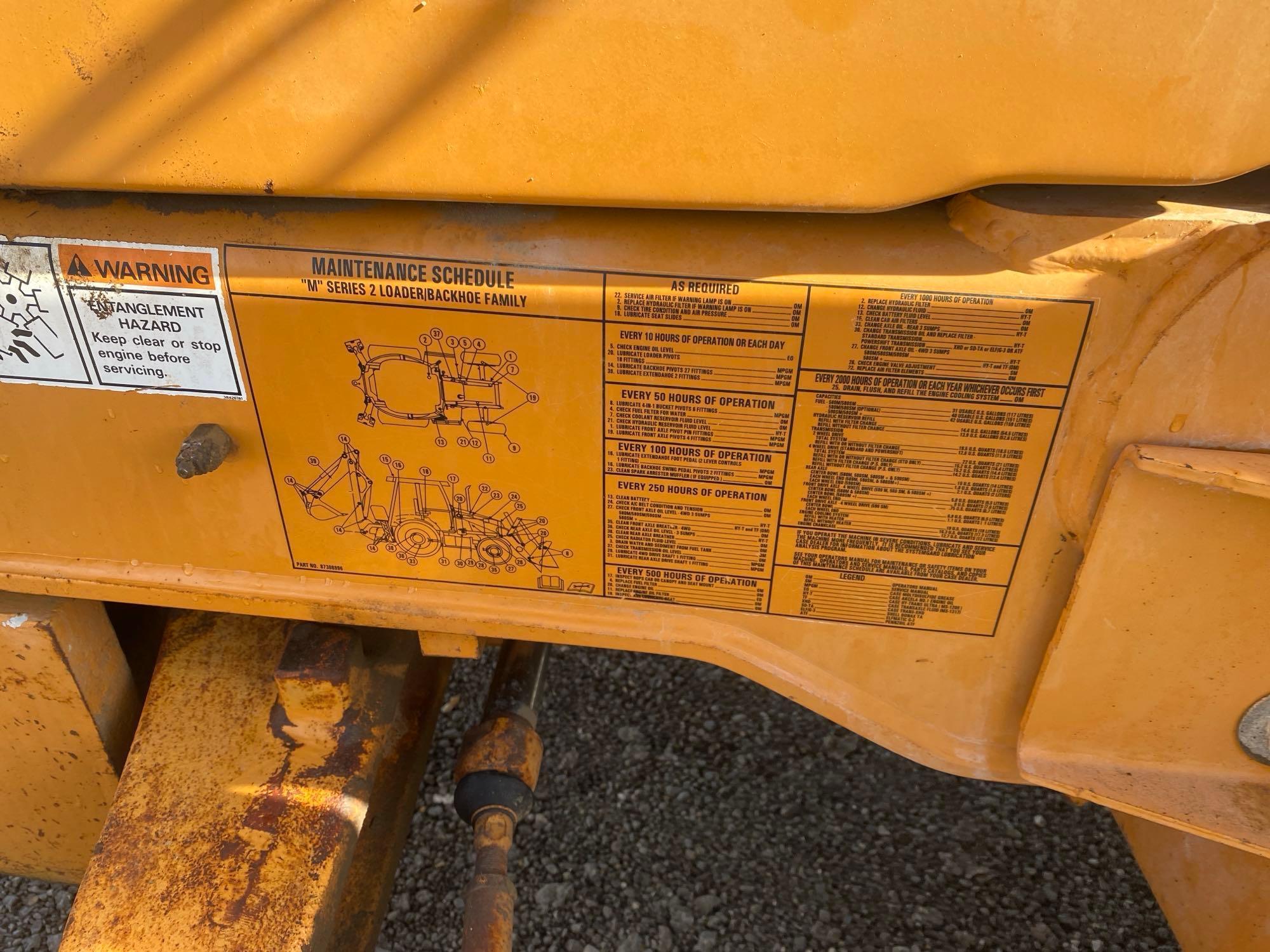 Case 580 Super M Series 2 Backhoe Extendahoe Loader, P.I.N.#N5C387087