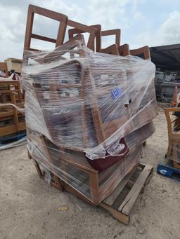 (1) Pallet w/ Group of Wooden Chairs