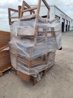 (1) Pallet w/ Group of Wooden Chairs