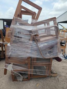 (1) Pallet w/ Group of Wooden Chairs